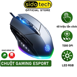 Chuột máy tính gaming chơi game SIDOTECH Inphic P1W bản có dây và không dây tắt âm silent 7200 DPI Led RGB - Chính hãng