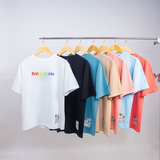 Áo thun unisex form rộng tay lỡ Phông Nam Nữ In Nổi 7 Màu Local Brand Mi Midori