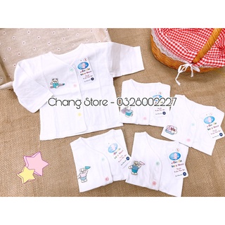 ÁO TAY DÀI CỔ TIM TRẮNG AN AN CHO BÉ 3-8KG