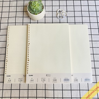 Ruột sổ còng Klong A4 gồm 100 tờ caro, dotgrid, kẻ ngang định lượng cao giấy refill binder Klong
