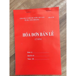 Hoá ĐƠN BÁN LẺ 2 LIÊN  A4 100 TỜ
