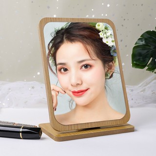 PVN26576 Gương trang điểm để bàn khung gỗ cao cấp phong cách Hàn Quốc T2 .