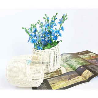 Sọt mây tròn giỏ đan bằng mây tự nhiên 100% BVMT KT D12xC13 đựng đồ, cắm hoa - đũa - bút, decor