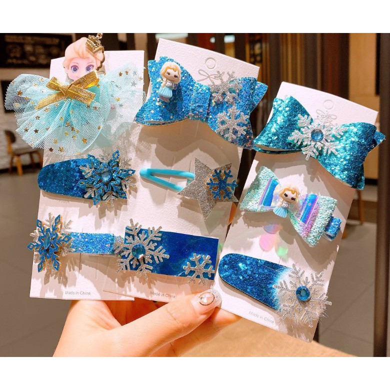 Set kẹp tóc Elsa bé gái SET05