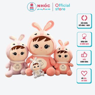 Gấu Bông Búp Bê Áo Thỏ Ngồi Lông Mịn Bông Mềm, Hàng Cao Cấp, Đồ Chơi Cho Bé An Toàn Dễ Thương, Size Lớn Nhiều Màu - NHÓC