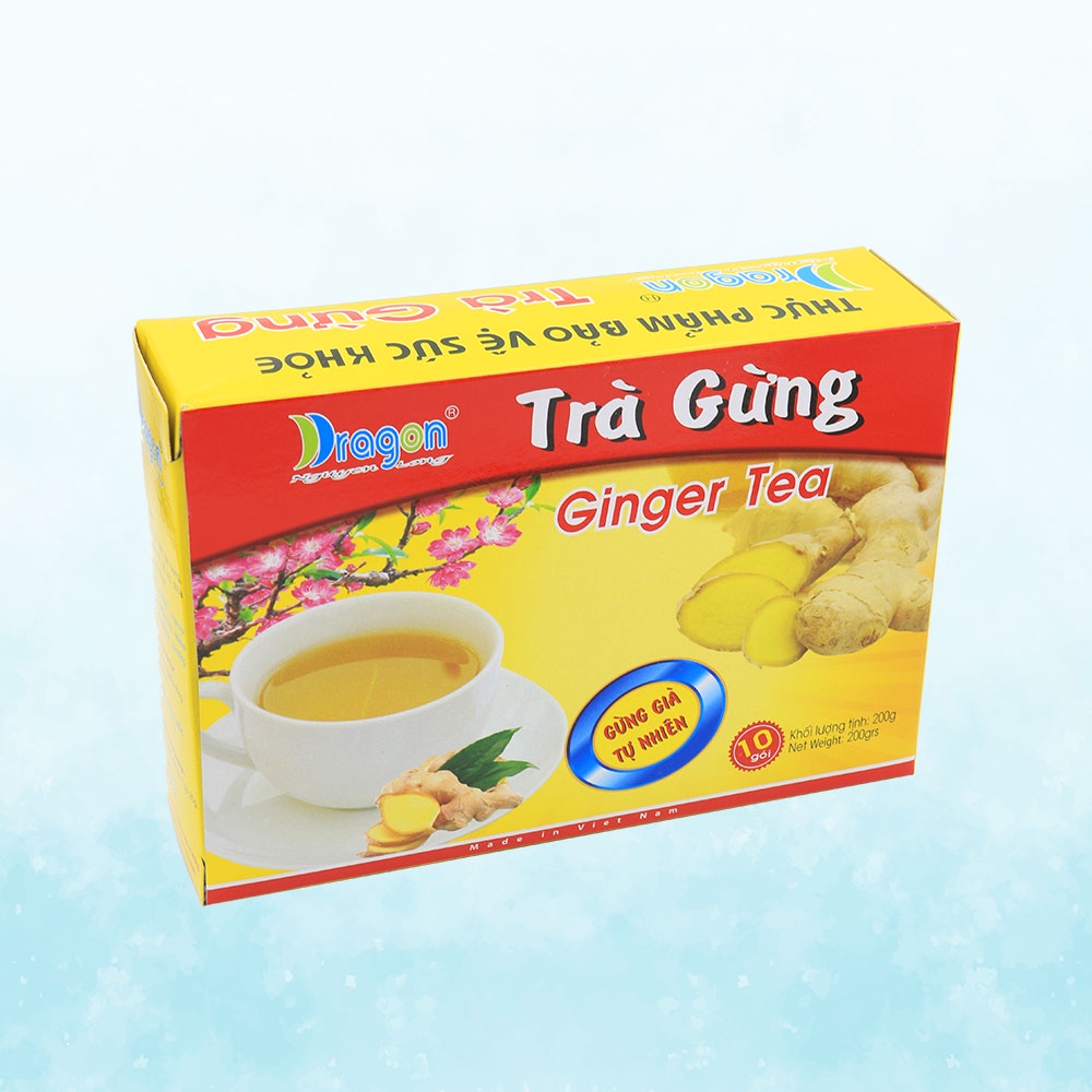 Trà Gừng DRAGON Hòa Tan – Hương Gừng Thơm Đậm, Tiện Lợi (10 gói × 20g)
