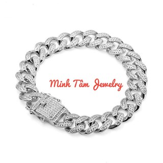 Lắc tay Cuban bạc Ý 950 cho nam,Vòng tay bạc nam Cuban bạc Ý 950