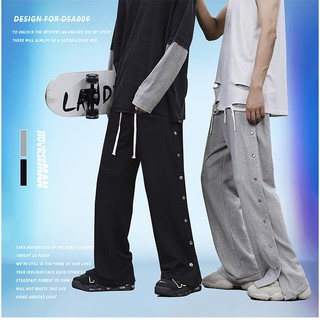 [Ảnh Thật ] Quần Thể thao ống rộng unisex cúc bấm QJ23 thoải mái tập gym chơi thể thao thời trang Hàn Quốc Năng Động