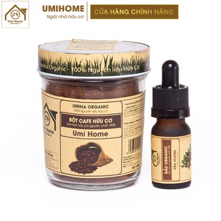 Combo Đắp Mặt Dưỡng Trắng Da, Tẩy Da Chết UMIHOME gồm Dầu JoJoba 10ml và Bột Cafe 135g hữu cơ