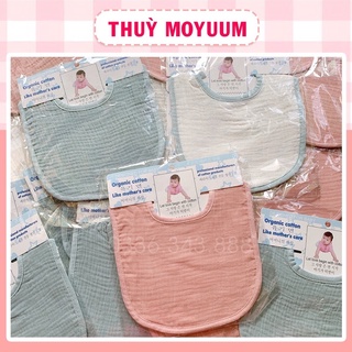 Yếm vuông xô cúc bấm Oraganic Cotton xuất Hàn cho bé