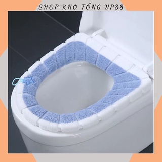 [SẴN HÀNG] Miếng lót bồn cầu nỉ lông chống lạnh MẪU MỚI có dây kéo 88205 SHOP KHO TỔNG