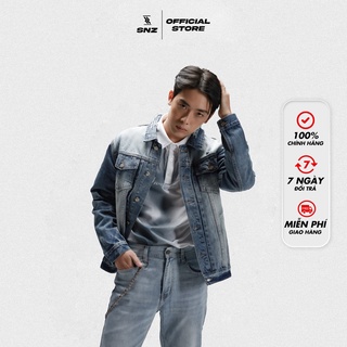 Áo khoác jean nam chất bò cao cấp dày dặn phong cách basic SNAZZY DENIM JACKET