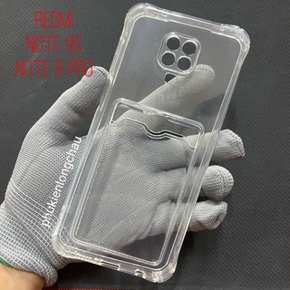Ốp Lưng Xiaomi Redmi Note 9s / Note 9 Pro Trong Chống Sốc Gù Bảo Vệ Camera Kèm Ngăn Đựng Thẻ Card, Hình Ảnh