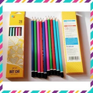 Hộp Bút Chì Gỗ Thiên Long GP-01, Độ Cứng 2B (Hộp 10 Cây - Mới)