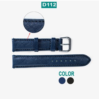 Dây đồng hồ da saffiano cao cấp-khâu tay thủ công D112 size 18mm, 20mm, 22mm, 24mm-Bụi leather