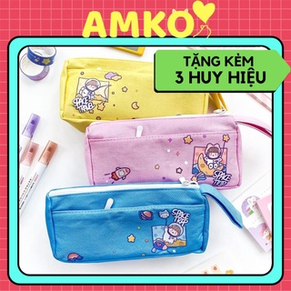 [XẢ KHO] Hộp Bút Vải 2 Ngăn Cute Đa Năng Hình SPACEMAN - Bóp Viết Đẹp Đựng Mỹ Phẩm, Túi Đựng AMKO HBV52