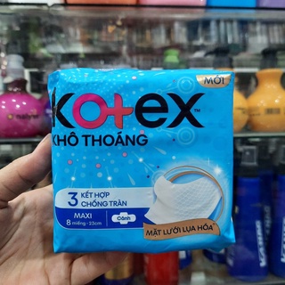 Băng vệ sinh Kotex Khô thoáng Maxi cánh 23 cm gói 8 miếng