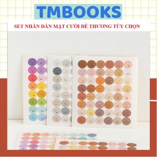 Nhãn dán hình mặt cười dễ thương để trang trí bảng kế hoạch ,sổ tay đa dụng - Nhãn dán TMBOOKS