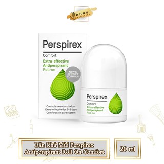 [Đại Lý Chính Thức] Lăn Khử Mùi Perspirex Ngừa Hôi Nách - Mùi Vừa - Da Nhạy Cảm - Antiperspirant Roll On Comfort 20ml