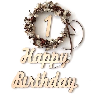 Chữ Gỗ Happy birthday Dán Tường Phong Cách Hàn Quốc