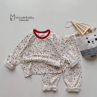 Bộ cotton mặc nhà cho bé gái Minium, Set quần áo trẻ em-SB1079