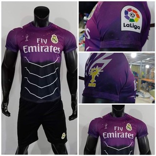Bộ quần áo bóng đá Real tím galaxy chế 2022