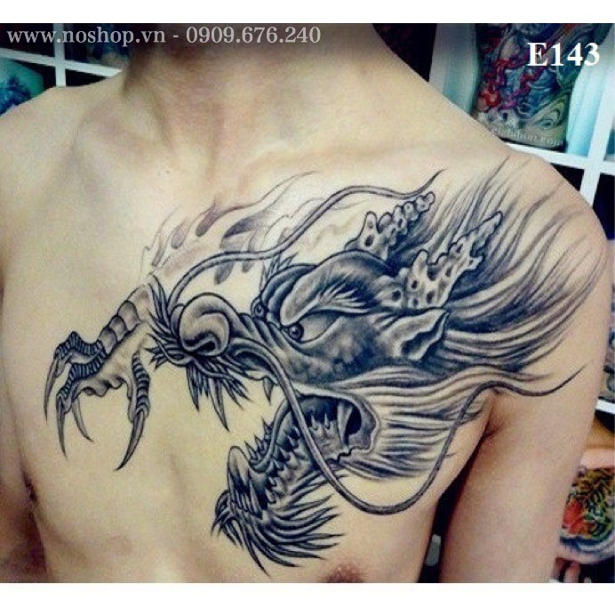Hình Xăm Dán Đầu Rồng E143