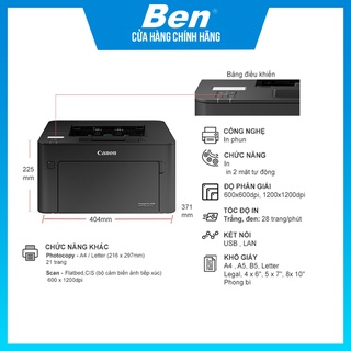 Máy in laser đen trắng Canon LBP 161DN+ (Hộp mực lớn) - Hàng chính hãng