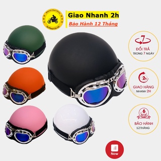 [Hàng chuẩn CR] Mũ bảo hiểm nửa đầu 1/2 các màu trơn