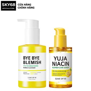 Combo 2 Sản Phẩm Làm Sạch Sâu, Dưỡng Ẩm,Trắng Da Some By Mi YUJA (Gel Rửa Mặt Bye Bye YUJA 120g + Serum 50ml)
