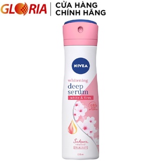 [Mã COSGLORIAT4 -8% đơn 250K] Xịt Ngăn Mùi NIVEA Serum Trắng Mịn Hương Hoa Sakura 150ml - 85308