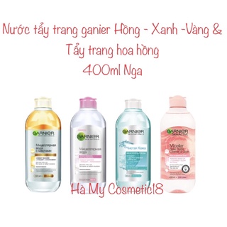 Nước tẩy trang ganier Hồng - Xanh -Vàng 400ml Nga