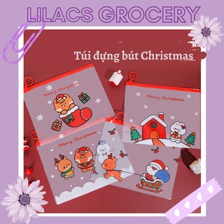 Túi Đựng Bút Loại To In Hình Noel Giáng Sinh Christmas xinh xắn dễ thương
