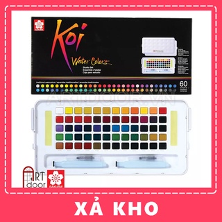 [ARTDOOR] Bộ màu nước Nén SAKURA Koi 60 màu kèm cọ (hộp nhựa)