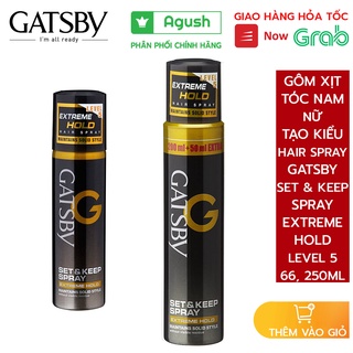 Gôm xịt tóc nam nữ tạo kiểu tóc hair spray Gatsby Set Keep Spray Extreme Hold lọ 250ml mini 66ml chính hãng giữ nếp thơm