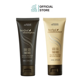 COMBO Dầu Gội - Xả PIZKIE ( 50ml ) Thảo Dược HERBAL SHAMPOO &amp; HERBAL_CONDITIONER  Phục Hồi Bảo Vệ Da Đầu| 2 Chai 50ml
