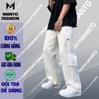 Quần kaki baggy nam ống rộng unisex cao cấp hai màu đen trắngQKK005