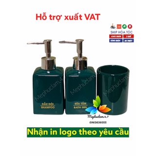 [Hoả tốc] Bình đựng dầu gội, sữa tắm bằng gốm sứ Bát Tràng