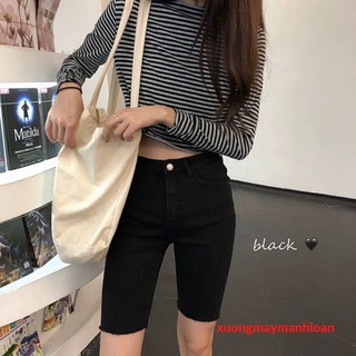 Quần Jean Nữ Ngố Đùi Cạp Cao Siêu Co Giãn Cao Cấp