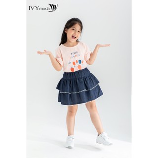 [NHẬP WABRTL5 GIẢM 10% TỐI ĐA 50K ĐH 250K ]Áo thun hello summer bé gái IVY moda MS 57G1299