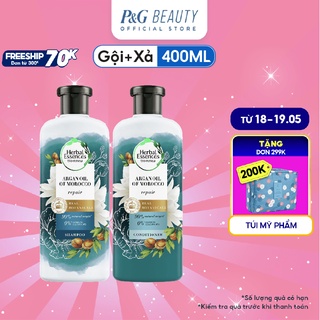 Combo Dầu Gội và Dầu Xả HERBAL ESSENCES chai 400ml Tinh Dầu Argan Morocco