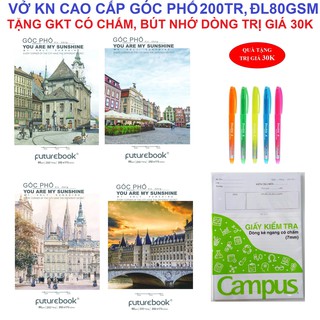 Lốc 5 vở KN cao cấp Futurebook góc phố 200tr ĐL80gsm - Tặng GKT có chấm, bút nhớ dòng
