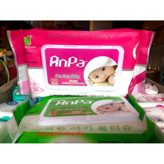 khăn giấy ướt anpa loại nhỏ có mùi 60 tờ nhiều màu