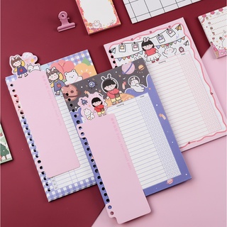 [Set 40 tờ tặng kèm tờ che học từ] Giấy refill binder học từ vựng CUTE GIRL series size A5 (20 lỗ) /B5 (26 lỗ)