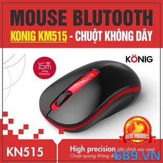 Chuột Không Dây Konig KN515 (Đen đỏ, đen xanh, đen xám) Chính hãng - Bảo hành 1 năm 1 đổi 1