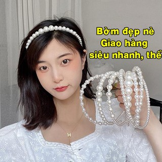 Băng Đô Cài Tóc Hạt Trai Phong Cách Hàn Quốc Cho Nữ HotTrend Siêu Đẹp - B13