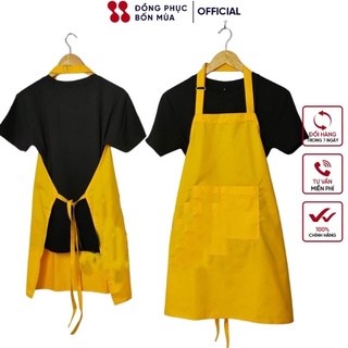 Tạp dề yếm trơn nhiều màu tự chọn, chất liệu kaki Hàn - Thiết kế năng động, túi tiện lợi, dây điều chỉnh thoải mái