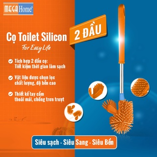 MEGAHOME Cọ 2 đầu rửa bồn cầu, toilet, nhà tắm, nhà vệ sinh chất liệu silicon bền, sạch kháng khuẩn