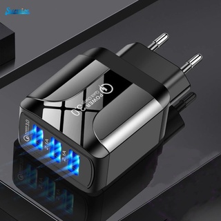 Củ Sạc Điện Thoại 3 Cổng USB 15W Phích Cắm EU US Cho Điện Thoại Android