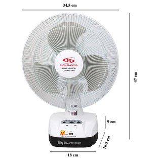 [Mã ELHA22 giảm 6% đơn 300K] Quạt sạc HJD FL 301 LED 1 bình Honjianda
